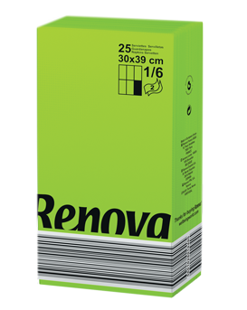 Зеленые салфетки бумажные Renova 2 сл. 25л. в пачке