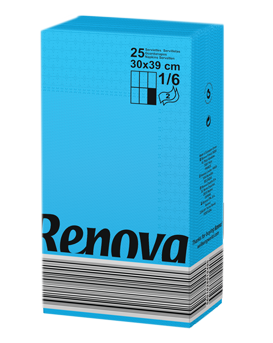 Голубые салфетки бумажные Renova 2 сл. 25л. в пачке