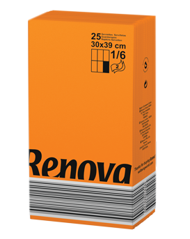 Оранжевые салфетки бумажные Renova 2 сл. 25л. в пачке